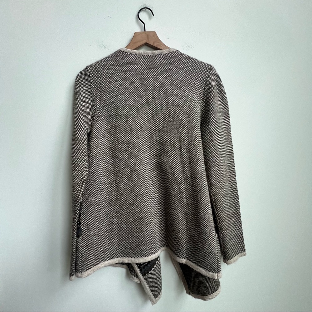 Garnet Hill fair Isle knit draped sweater open cardigan longline Wool Alpaca - Picture 6 of 11